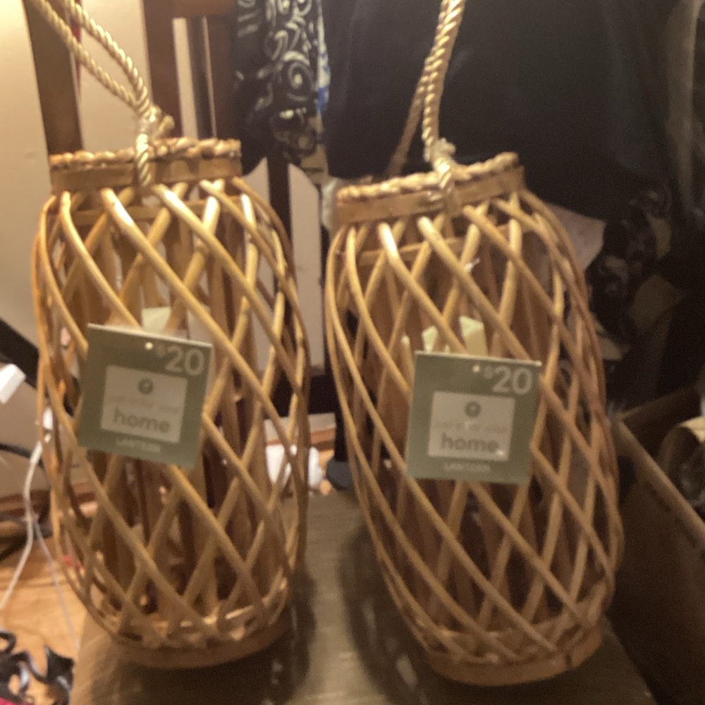 ✨BRILLIANT ✨NEW 💫HOME ACCENTS🔥NATURAL ⚡️WOVEN 🪢 LANTERNS☀️